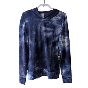 VOGO WOMEN'S BLUE TIE-DYE HOODIE SIZE XL